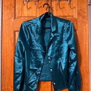 SHEIN Shimmering Teal Women's Blazer
